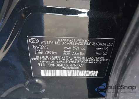 2017 Hyundai Elantra Value Edition from USA, damaged, VIN 5NPD84LFXHH177977